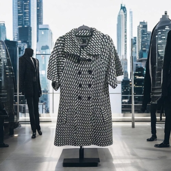 Womens Alexandra Bartlett black/white houndstooth wrap sweater classic - Picture 2 of 12